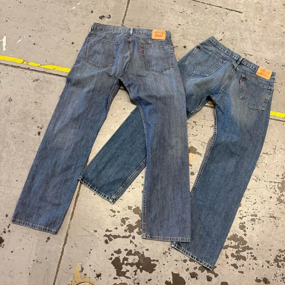 2x Lot Bundle of Levi's 501 blue denim jeans Both Size 36x32